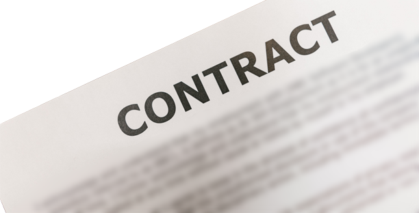 Stock photo of contract cover page.
