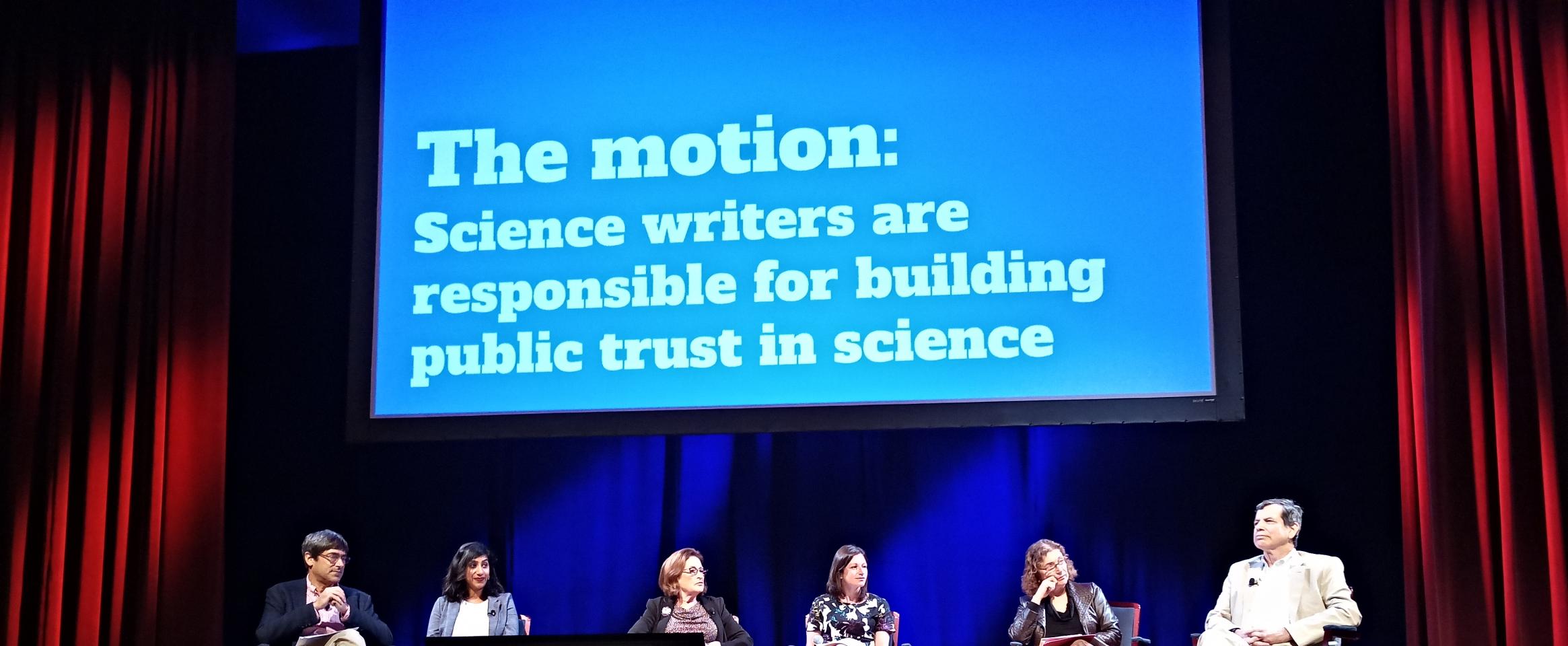 ScienceWriters 2018 panel: In the Trump era, whose job is it to build public trust in science?