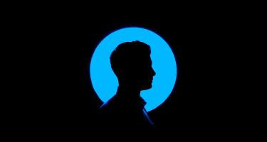 Head profile in silhouette