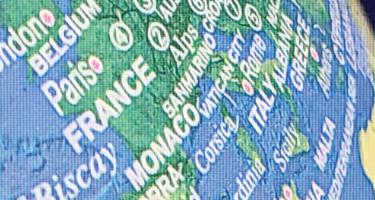 Globe segment of Europe