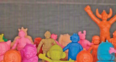 Crowd of ckay figurines