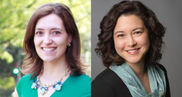 Side by side portrait photos of N A S W McGurgan Volunteer Service Award recipients Carmen Drahl and Ellen Kuwana