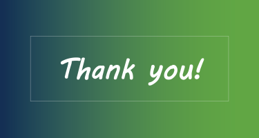 Graphic with text Thank You within a thin box border against a contrasting horizontal gradient background