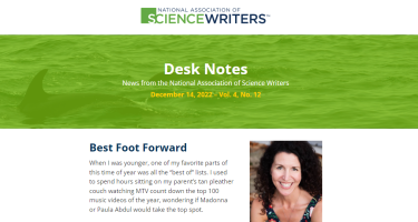 Screenshot of N A S W Desk Notes newsletter