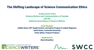 A slide showing the speakers' names for the June 2 event. Names are also listed in the body of the article text.