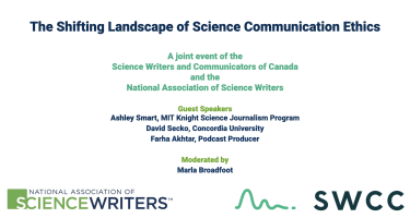 A slide showing the speakers' names for the June 2 event. Names are also listed in the body of the article text.