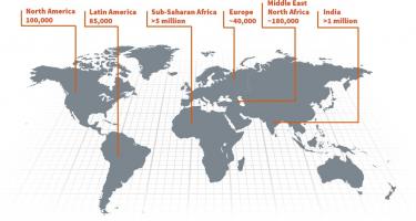 World map of SCD occurence