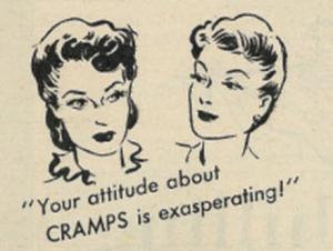 1945 menstrual cramps ad