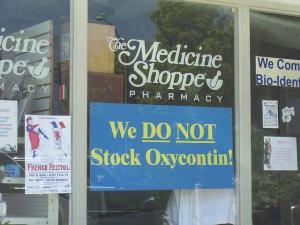 Oxycontin sign in drug store
