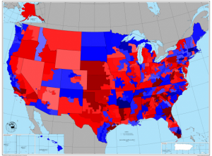 Map of U.S. House polls