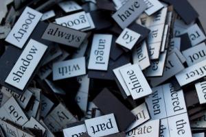 Pile of word magnets