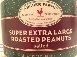 "Super extra large" peanuts label
