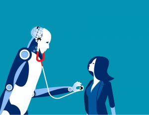 A stock illustration of a robot doctor