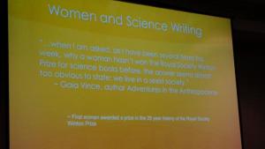 Sexism, science-writing and solutions session at ScienceWriters2015