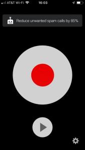 TapeACall app's big red button