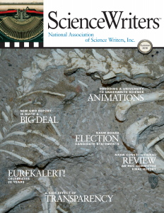 ScienceWriters Summer 2016 cover