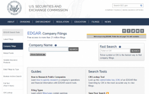 EDGAR screenshot EDGAR screenshot