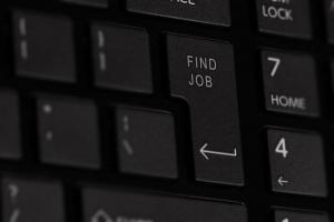 Keyboard with "find job" key