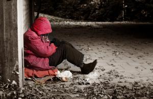 Homeless person image via Shutterstock
