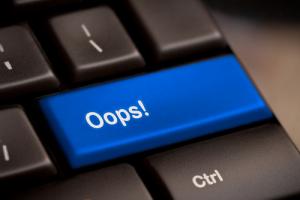"Oops" button image via Shutterstock