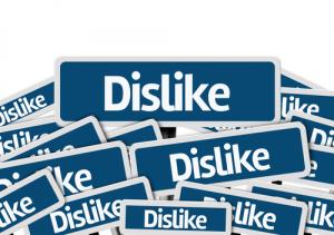 "Dislike" signs image via Shutterstock