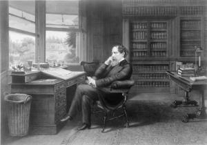 Charles Dickens in his study at Gad's Hill Place, image via Shutterstock