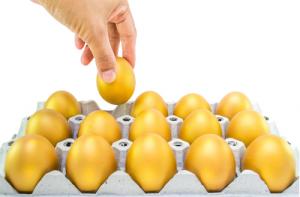 Golden eggs image via Shutterstock