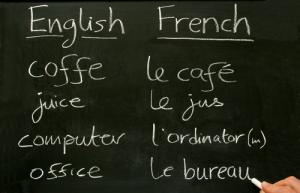 French phrases on chalkboard, image via Shutterstock