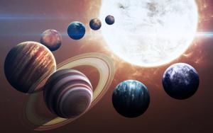 Solar system image via Shutterstock
