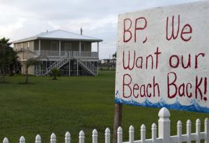 BP spill protest sign image via Shutterstock