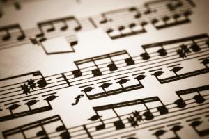 Sheet music image via Shutterstock