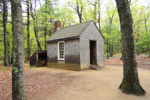 Thoreau cabin replica image via Shutterstock