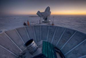 The BICEP telescope at the South Pole