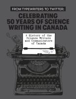 Photo of the cover of the book Celebrating 50 years of science writing in canada